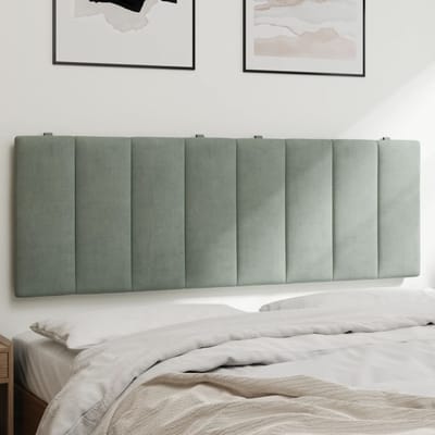 vidaXL Hoofdbordkussen "Hanko" 137 cm fluweel lichtgrijs