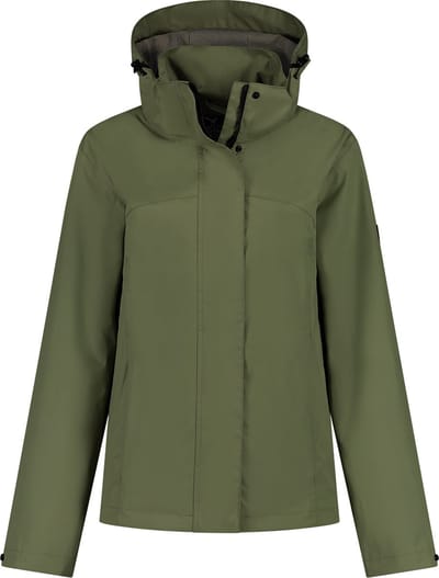 MGO Jane Jacket - Regenjas dames - kort wind- en waterdicht jack - Olijfgroen - Maat S