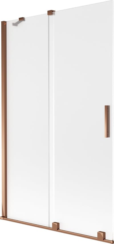 Mexen Velar badwand 2-delige schuifdeur 110 x 150 cm, matglas, roze goud - 896-110-000-31-60