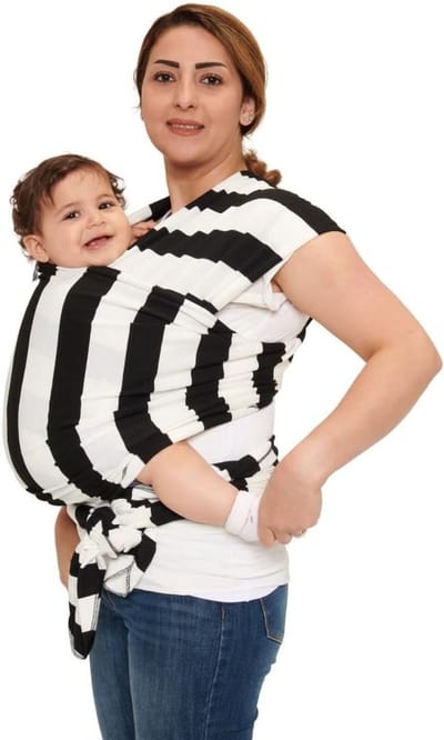 Ergonomische Babydrager Sling Zwart Wit - Comfortabel en Stevig voor Pasgeborenen tot 4 Jaar