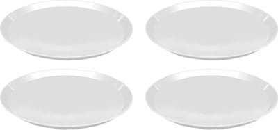 Dienblad - 2x stuks - wit - kunststof - D34x2 cm - rond - serveerblad - vaatwasserbestendig