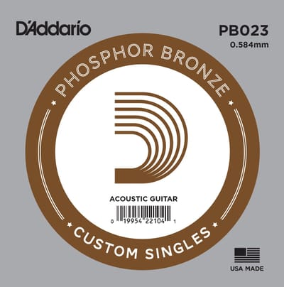 D'Addario enkele snaar PB023 Phosphor Bronze - Enkele snaar voor gitaar