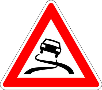Slipgevaar bord - kunststof - J20 300 mm