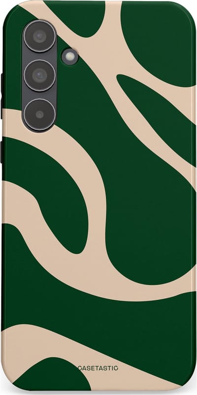 Casetastic hoesje geschikt voor Samsung Galaxy A55 - Dubbellaagse bescherming - Groen Bos en Zand Duinen - Fashion Case - Donkergroen Zand