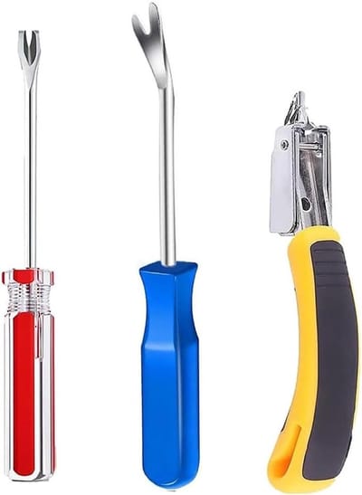 Upholstery Staples Remover Tool Kit,Construction Fastener Installation Staples Extractor for Furniture Floor Wall Wooden