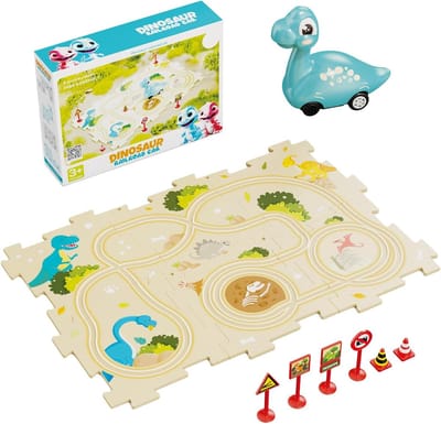 Racebaan Puzzel - Dinosaurusbaan Set - Kinderspel Ontwikkeling - Flexibel Ontwerp - 14 of 28 Delen - Niet gespecificeerd