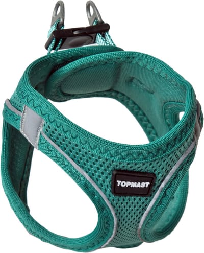 Topmast Airmesh Hondentuig - Click & Go - Petrol - XS - Reflecterend - Harnas Hond - Hondentuigje - Hondenharnas - Voor Puppy, Kleine, Medium en Grote Hond