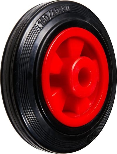 Döner massief wiel met pvc velg en zwarte rubber band, Ø160mm, draagt tot 120kg