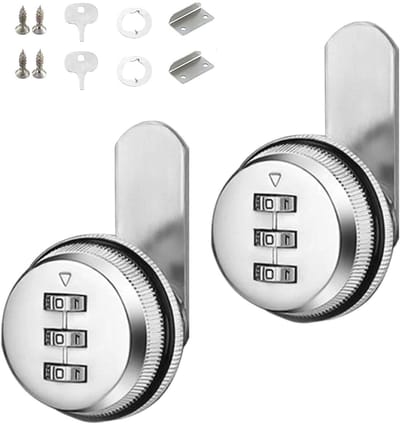 Cijferslot Set - Combinatieslot Brievenbus - Kasten Beveiligen - Sleutelloos Instelbaar - 20 mm Cilinder - Zilver