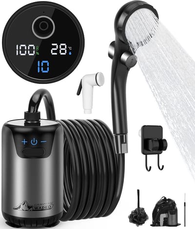 SnelShoppen - Draagbare Campingdouche - Oplaadbare 8000mAh Douchepomp - 10 Standen Voor Buitendouche - Ideaal Voor Reizen, Huisdieren, Camper, Strand