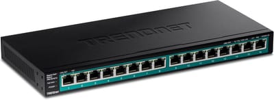 PoE+ Switch - Gigabit Switch - Netwerk Uitbreiden - Zonder Ventilator - 16 Poorten - Zwart