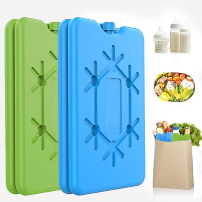 Koelaccu's Set - Voedselkoeling - Herbruikbare Koelelementen - Outdoor School Picknick - Koeltas Koelbox - Koelaccu 4-Pack - Blauw Rond Rechthoekig