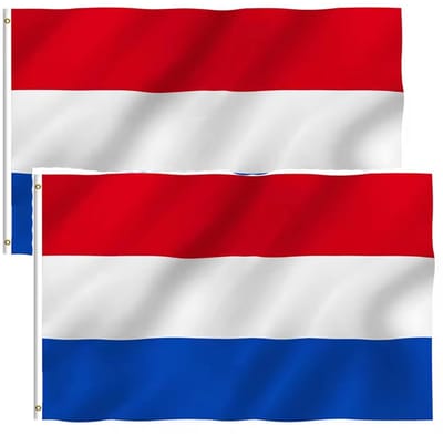 2 Nederlandse vlag - Vlag van Nederland - Hollandse vlag - 2 stuks - 150/90CM - Polyester - Voetbalvlag - WK - EK - Wedstrijdvlag - CHPN