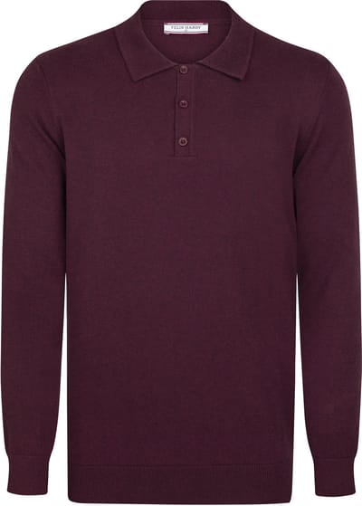Felix Hardy Trui Met Polokraag - Polo Shirt - 100% Katoen Heren Bordeaux - 2Xl