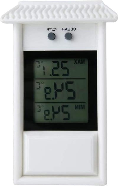 Digitale Buitenthermometer - Weerstation Binnen Buiten - Temperatuur Meten - Waterdicht Max Min Geheugen - 13x8x3 cm - Wit