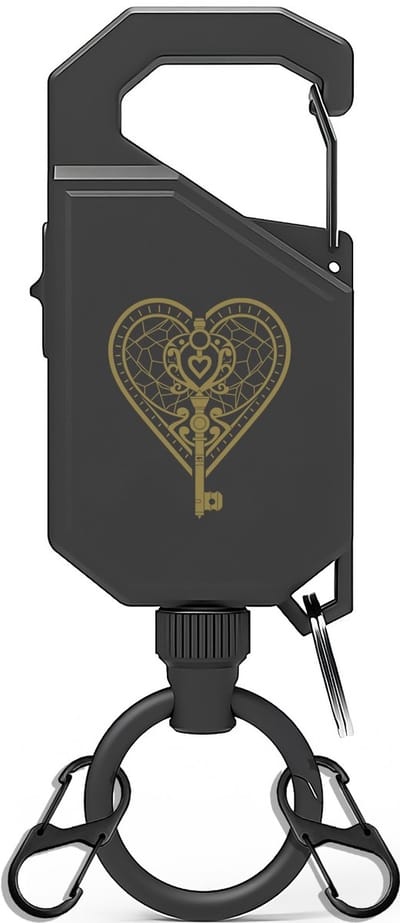 Uittrekbare Sleutelhanger met Ronde Karabijnsluiting - Badgehouder met Clip en 65cm koord - Intrekbare Broekclip Karabijnhaak Sleutelkoord - Afrolmechanisme voor Badges en Sleutels - ID Jojo Pasjeshouder Keycord\Keykoord - Zwart