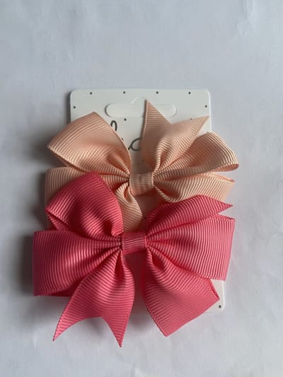 Haarspeldjes duckclip 4.0cm effen Zalm en donker roze