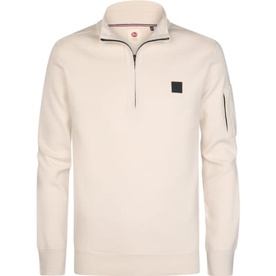 Petrol Industries - Heren Gebreide half-zip sweater stonefield - Wit - Maat XL