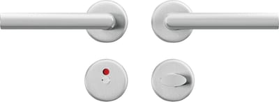 AXA Deurbeslag set Binnendeur - Klik Milan - Deurkruk Aluminium - voor toilet/badkamer - Deurklink met ronde rozet