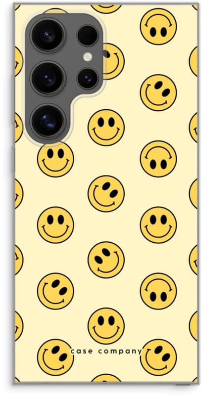 Case Company® - Hoesje geschikt voor Samsung Galaxy S24 Ultra hoesje - Smiley N°2 - Soft Cover Telefoonhoesje - Bescherming aan alle Kanten en Schermrand
