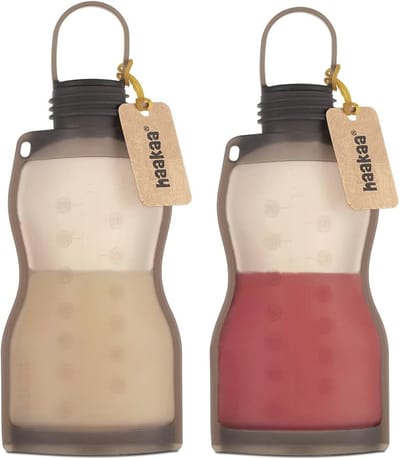 Siliconen Moedermelk Opbergzakken - Herbruikbare en Wasbare Melkzakken met Lekvrije Stop en Datumlabel (9 oz, 2 stuks)