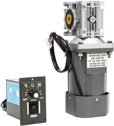 Transmissiemotor met Toerentalregelaar - Elektromotor Aandrijfmotor - Industriële Toepassingen - Traploos Instelbaar - 120 Watt - Metaal