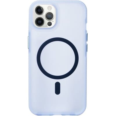 Coverzs smooth siliconen MagSafe case geschikt voor iPhone 12 Pro Max (lichtblauw) - shockbestendig, MagSafe, premium bescherming, duurzaam