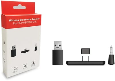 Bluetooth Audio Adapter Geschikt voor PS5, PS4, Nintendo Switch, PC - 3 in 1 Draadloze Headset Audio Adapter - Gaming Plug&Play Adapter