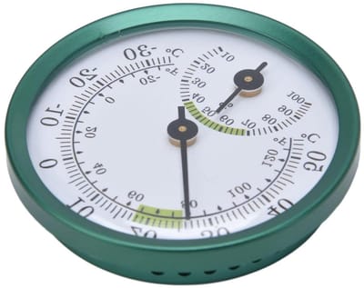 Temperatuur Luchtvochtigheidsmeter - Weerstation Binnen - Klimaat Monitoren - Geen Batterij Nodig - 5.6 x 5.6 cm - Groen