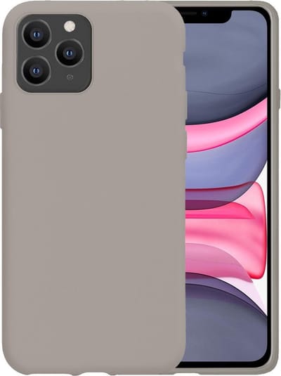 Hoesje - Geschikt voor Apple iPhone 11 Pro - Sterk & Shockproof - Hoes Cover - Siliconen Case - Telefoonhoesjes - Grijs