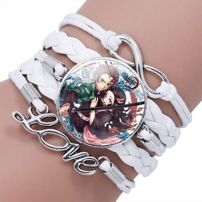 Anime Demon Slayer gevlochten armband Cosplay Prop Kamado Tanjirou Nezuko figuur paar armbanden juwelen cadeaus voor kinderen jongens meisjes