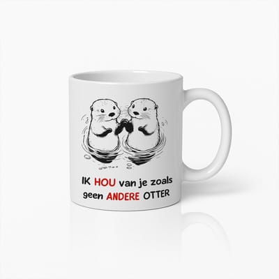 Schattige Otter Liefde Mok – Uniek Gepersonaliseerd Cadeau voor Dierenliefhebbers