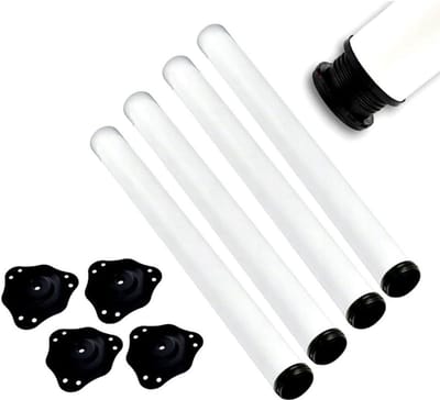 Tafelpoten Set - Meubelpoten Onderstel - Meubels Maken - In Hoogte Verstelbaar - 82cm + 3cm - Wit