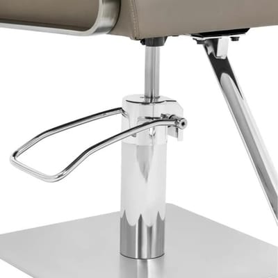 physa Kappersstoel met voetensteun - 50 - 66 cm - 200 kg - beige/zilver 10040889