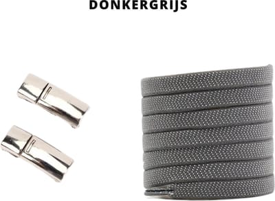 Beste Veters - Veters - Veters elastische - Veters Magnetische - Schoenaccessoires - Veters 100 cm - Veters donkergrijs