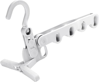 Solidchoice- Droogrek Stevig - Opvouwbaar - Draagbaar - 5 Ophanggaten - Voor Over de Deur - Duurzaam Kunststof - Kledingrek