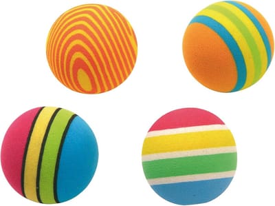 Set van 4 Kleine Kleurrijke Schuimballen (Ø 3,5 cm) - Geschikt voor Spel en Voor Therapie