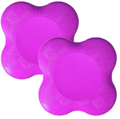DW4Trading Yoga Kniebeschermer Mat Paars - Sport Balans Kussen - Set van 2 Stuks - 20x20 cm