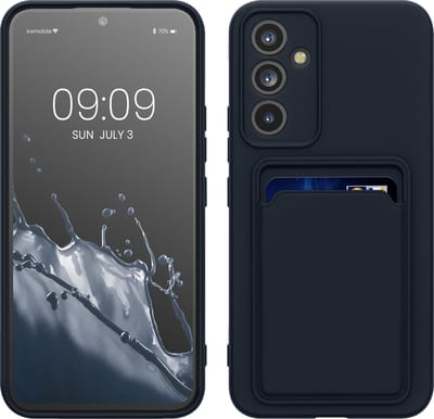 kwmobile telefoonhoesje geschikt voor Samsung Galaxy A54 5G - Hoesje met pasjeshouder - TPU case in donkerblauw