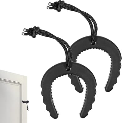 Eerste Responder Deurstops - 2 Stuks Zwarte Deurjam met Nylon Koord voor Thuis en Medische Diensten, Ideaal voor Brandweermannen en Wetshandhaving