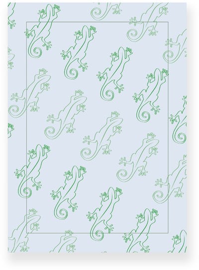 Poster 20x30 cm - Gekko Patroon - Lichtblauw - Groen - Tropisch - Dieren - Muurdecoratie - Wanddecoratie