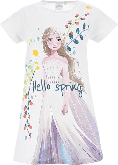 Disney Frozen Nachthemd - Korte Mouw - Wit - Maat 98/104