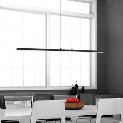 Hanglamp Bande 3995ZW Zwart 150cm breed Hoogte instelbaar van Steinhauer, Modern ontwerp met elektronica, kunststof en metaal materialen voor binnengebruik