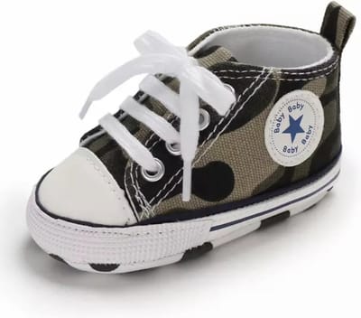 Stoere Baby Schoenen - Babysneakers van Baby-Slofje - Camouflage maat 17 ( 11 cm)