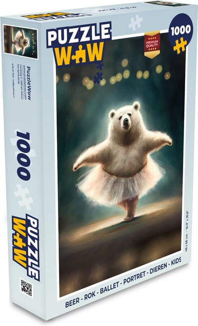 Puzzel IJsbeer - Rok - Ballet - Portret - Dieren - Kids - Legpuzzel - Puzzel 1000 stukjes volwassenen