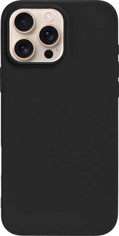 BMAX Siliconen hard case hoesje voor iPhone 16 Pro - Hardcover - Apple - Back cover - Backcover - Beschermhoesje - Telefoonhoesje - Hard case - Telefoonbescherming - Zwart