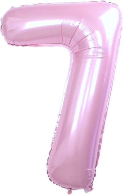 Ballon Cijfer 7 Jaar Roze Verjaardag Versiering Cijfer Helium Ballonnen Roze Feest Versiering 86 Cm Met Rietje