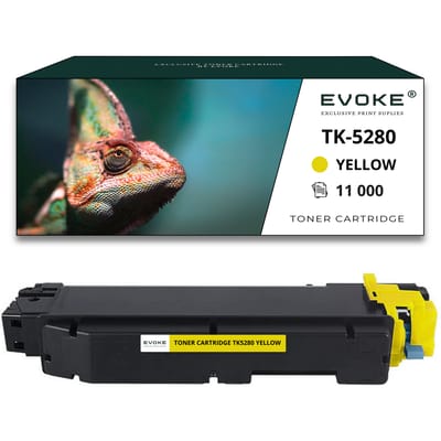 Evoke Compatibele Toner voor Kyocera Tk-5280Y Tk5280Y Tk-5280 Tk5280 Geel 11000 Pagina's Ecosys M6235Cidn M6635Cidn P6235Cdn