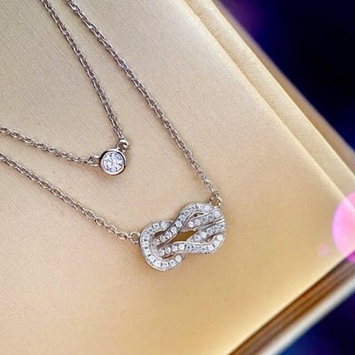 Creatieve Hanger Ketting Voor Vrouwen Esthetische Mini Zirkonia Zilverkleurige Nekketting Mode Koreaanse Sieraden Accessoires Cadeau KBN224 beige