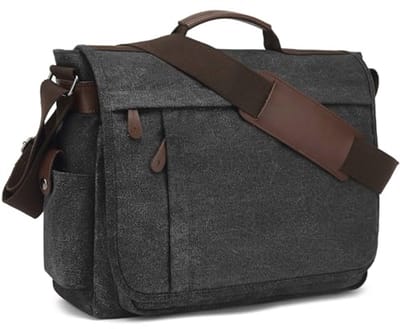 Canvas Schoudertas voor 15,6 inch Laptop - Multifunctionele Werktas en Aktetas voor Heren en Dames
